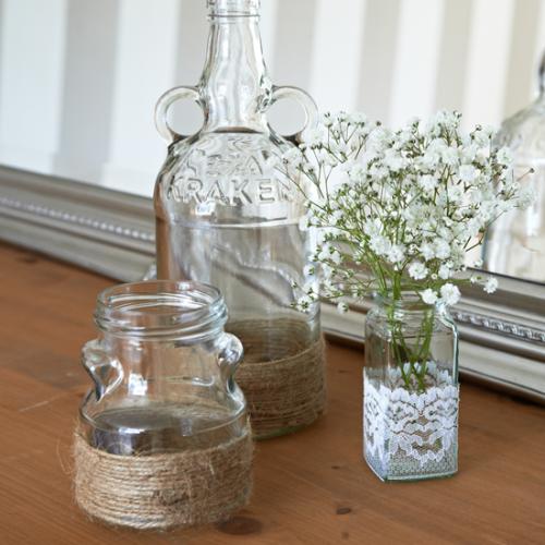 3 pots transformé en vase